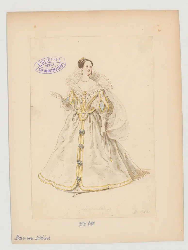 Marie von Medicis, Titel der Serie: Figurinen des k.k. Hof-Burgtheaters