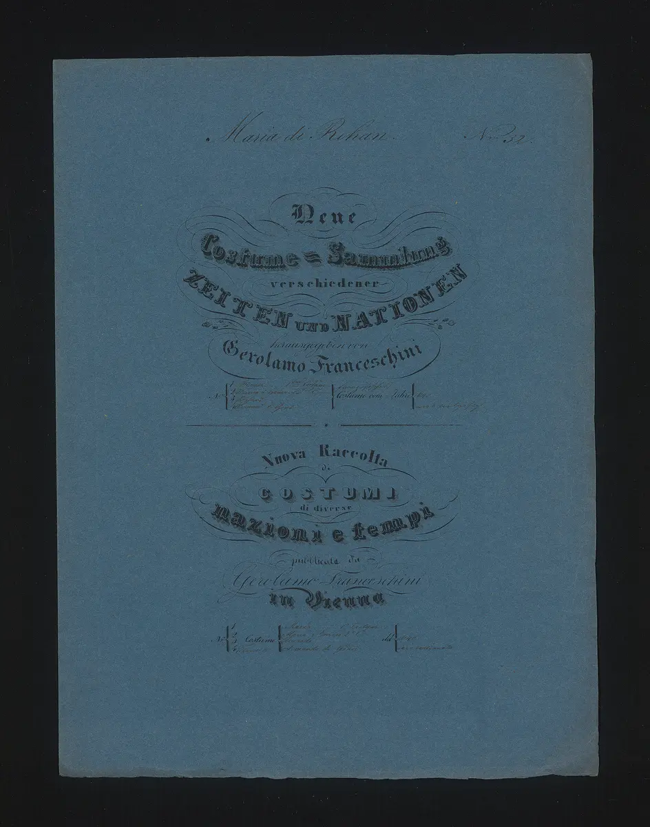 Maria di Rohan, Titel der Serie: Neue Costume-Sammlung verschiedener Zeiten und Nationen