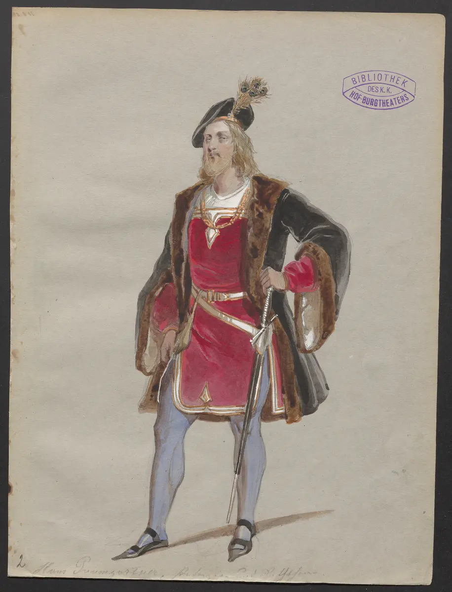Der Zunftmeister von Nürnberg, Titel der Serie: Figurinen des k.k. Hof-Burgtheaters