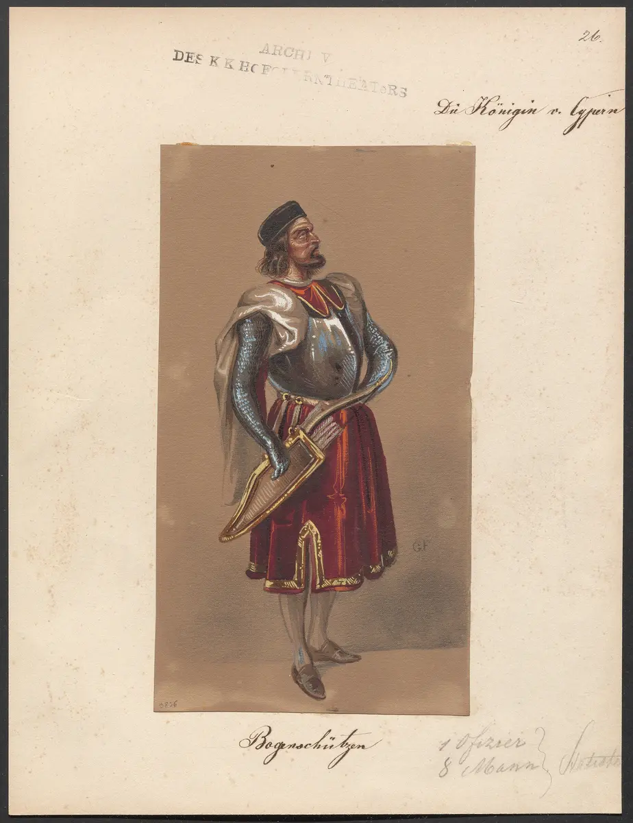 Die Königin von Cypern, Originaltitel: La reine de Chypre, Titel der Serie: Figurinen des k.k. Hofoperntheaters