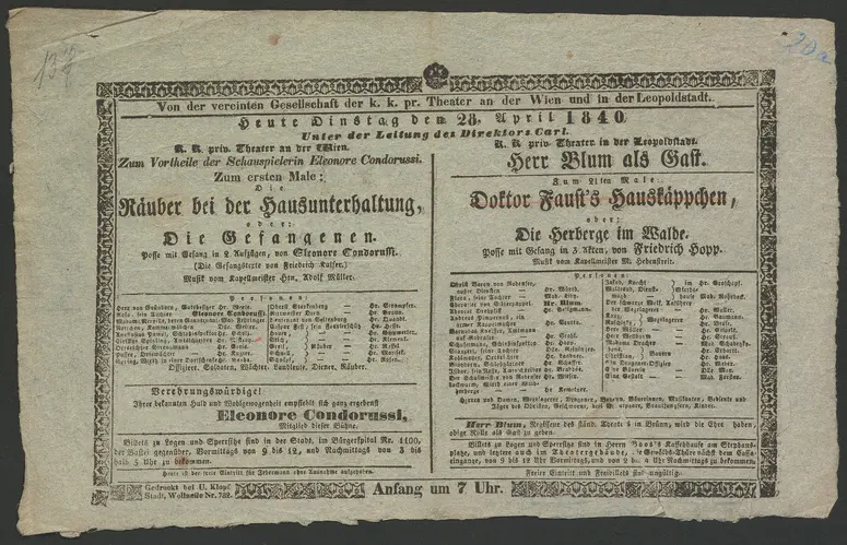 Räuber bei der Hausunterhaltung, oder Die Gefangenen, Dr. Faust's Hauskäppchen, oder Die Herberge im Walde