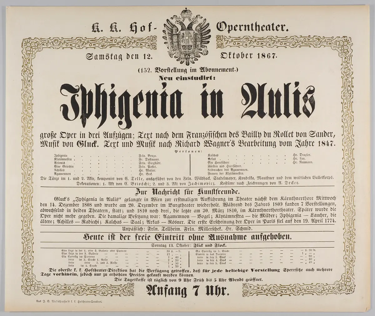Iphigenie in Aulis, Iphigenia in Aulis