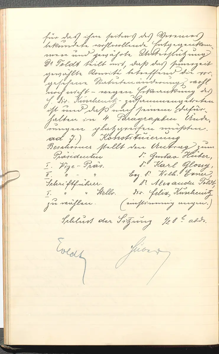 Protokolle der Ausschusssitzungen des Vereines des Deutschen Volkstheaters in Wien
