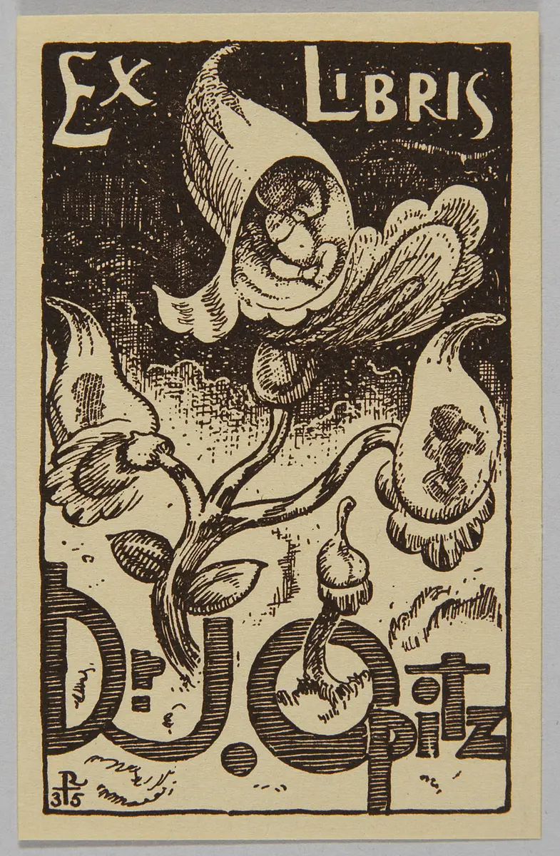 Exlibris Josef Opitz, Titel in Vorlageform: Exlibris Dr. J. Opitz
