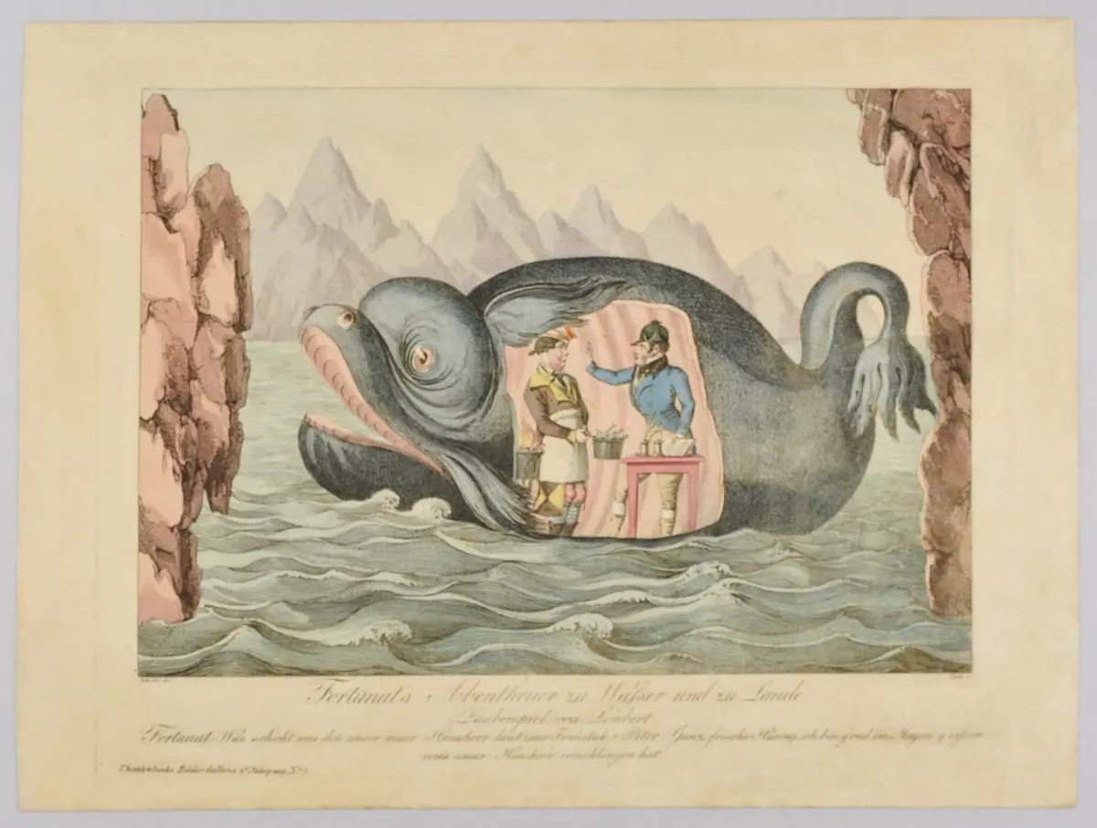 Fortunat's Abentheuer zu Wasser und zu Lande, Alternativtitel: Fortunats Abenteuer zu Wasser und zu Lande, Titel der Serie: Gallerie interesssanter und drolliger Scenen, Name der Zeitschrift: Wiener Theaterzeitung