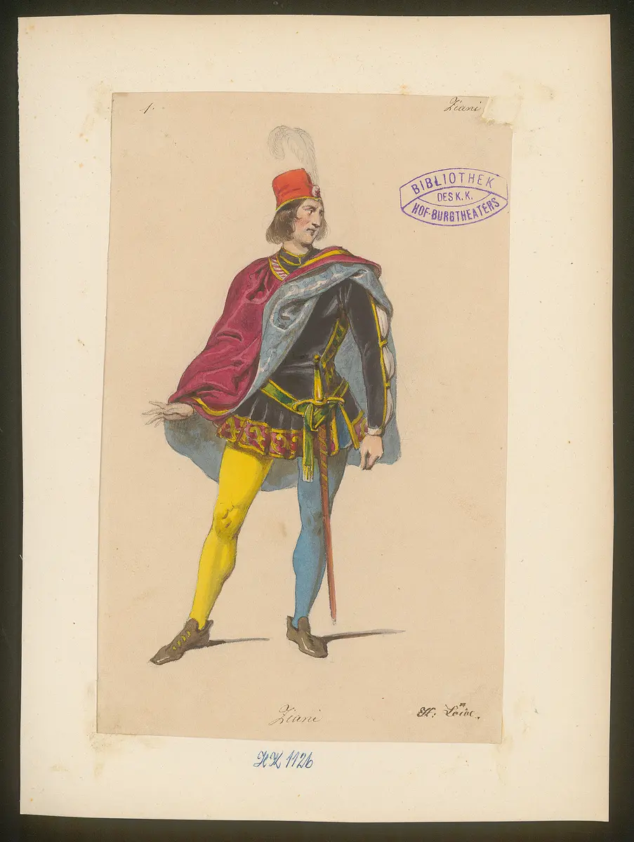 Ziani und seine Braut, Titel der Serie: Figurinen des k.k. Hof-Burgtheaters