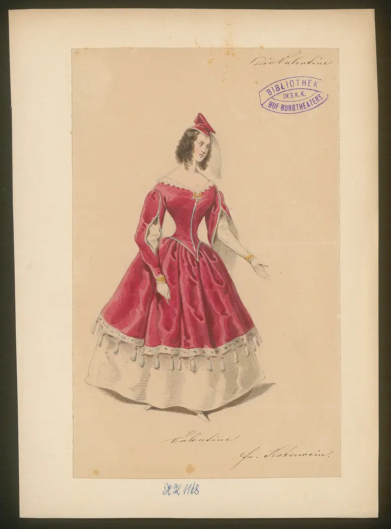 Die Valentine, Titel der Serie: Figurinen des k.k. Hof-Burgtheaters