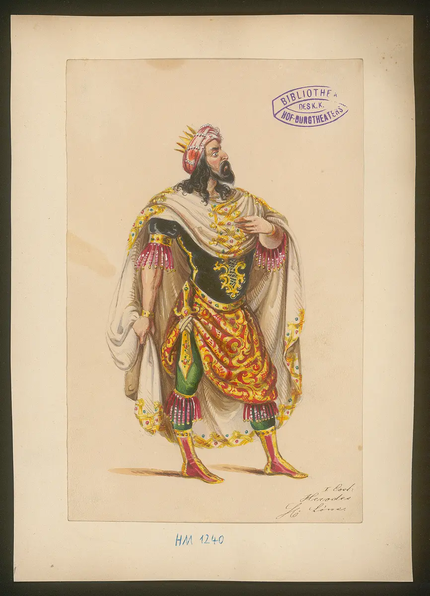 Herodes und Mariamne, Titel der Serie: Figurinen des k.k. Hof-Burgtheaters