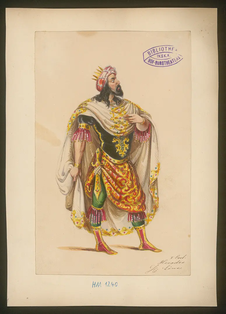 Herodes und Mariamne, Titel der Serie: Figurinen des k.k. Hof-Burgtheaters