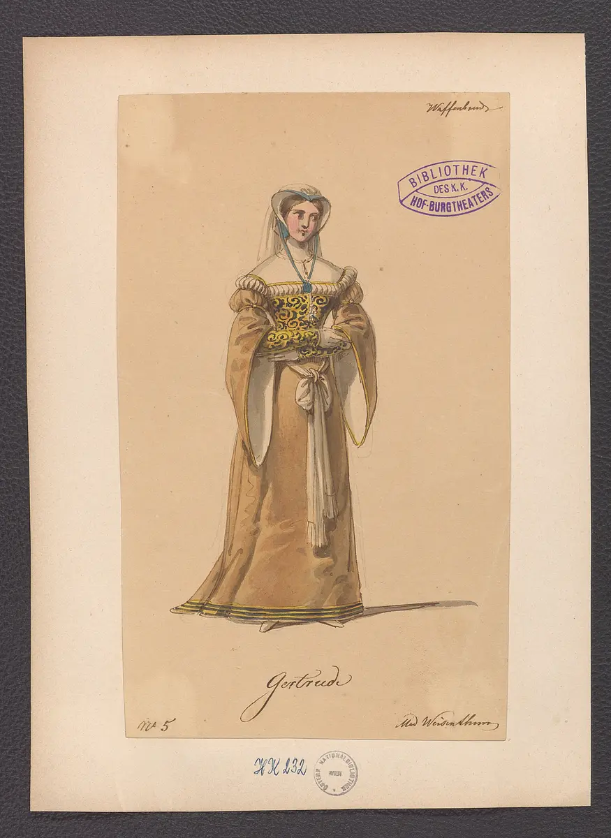 Die Waffenbrüder, Alternativtitel: Die Familie Schroffenstein, Titel der Serie: Figurinen des k.k. Hof-Burgtheaters