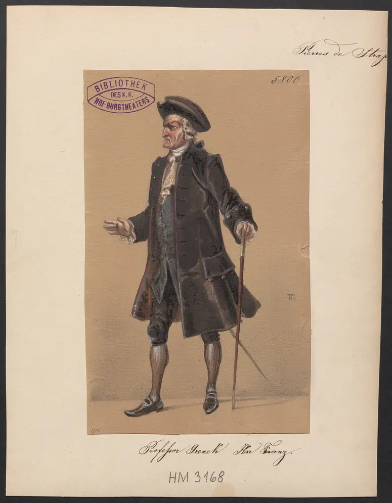 Pierres de Straß, Titel der Serie: Figurinen des k.k. Hof-Burgtheaters