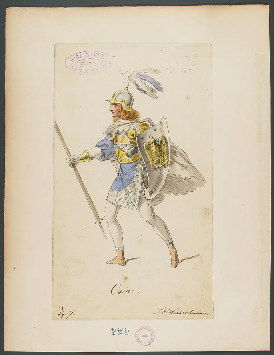 König Yngurd, Titel der Serie: Figurinen des k.k. Hof-Burgtheaters