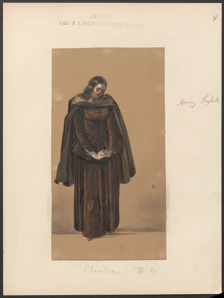 Clarissa Harlowe, Titel der Serie: Figurinen des k.k. Hofoperntheaters