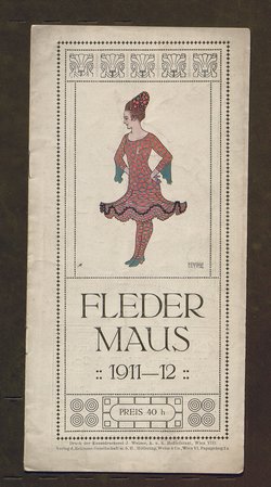 Kabarett Fledermaus, Titel in Vorlageform: Fledermaus 1911-12, Verweis auf Stücktitel: Die Klette, Verweis auf Stücktitel: Der diskrete Paravent
