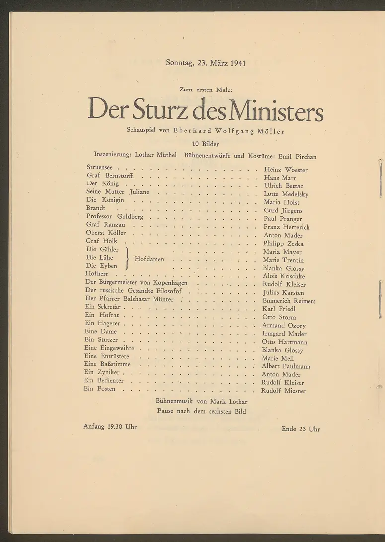 Der Sturz des Ministers