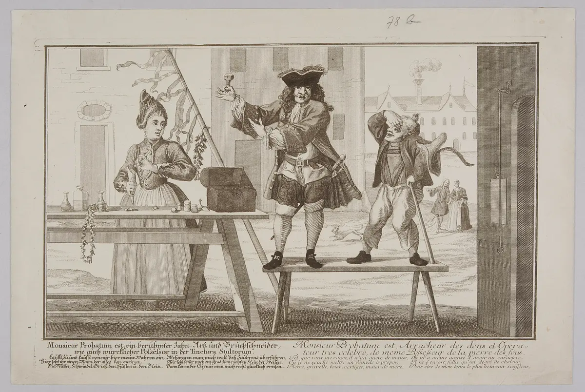 Hanswurst, Titel in Vorlageform: Monsieur Probatum est, ein berühmter Zahn-Artz und Bruchschneider...