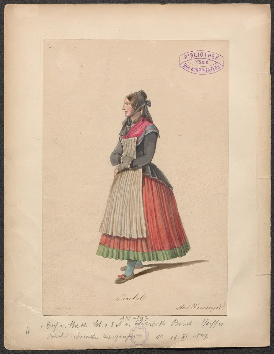 Dorf und Stadt, Titel der Serie: Figurinen des k.k. Hof-Burgtheaters