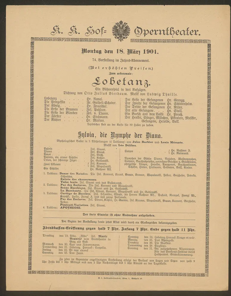 Lobetanz, Sylvia, die Nymphe der Diana