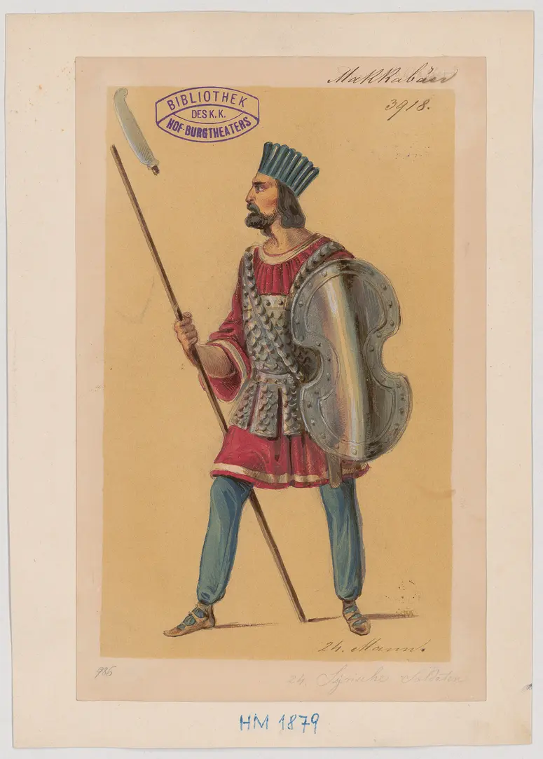 Die Makkabäer, Titel der Serie: Figurinen des k.k. Hof-Burgtheaters