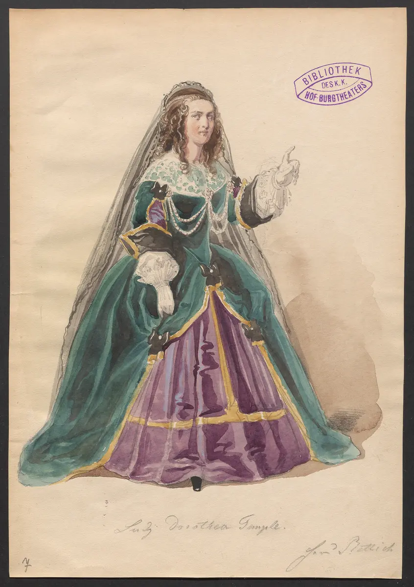 Wilhelm von Oranien in Whitehall, Titel der Serie: Figurinen des k.k. Hof-Burgtheaters