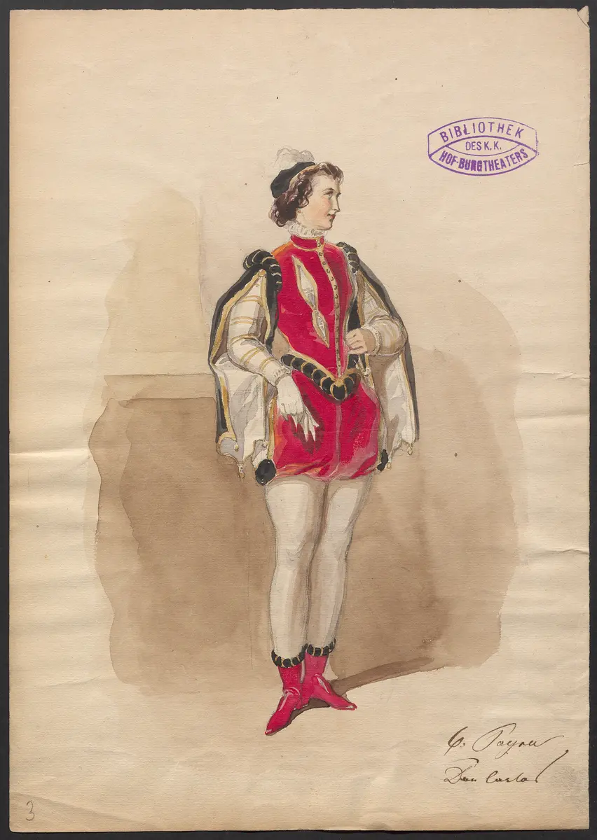 Don Carlos, Infant von Spanien, Originaltitel: Don Karlos, Infant von Spanien, Titel der Serie: Figurinen des k.k. Hof-Burgtheaters