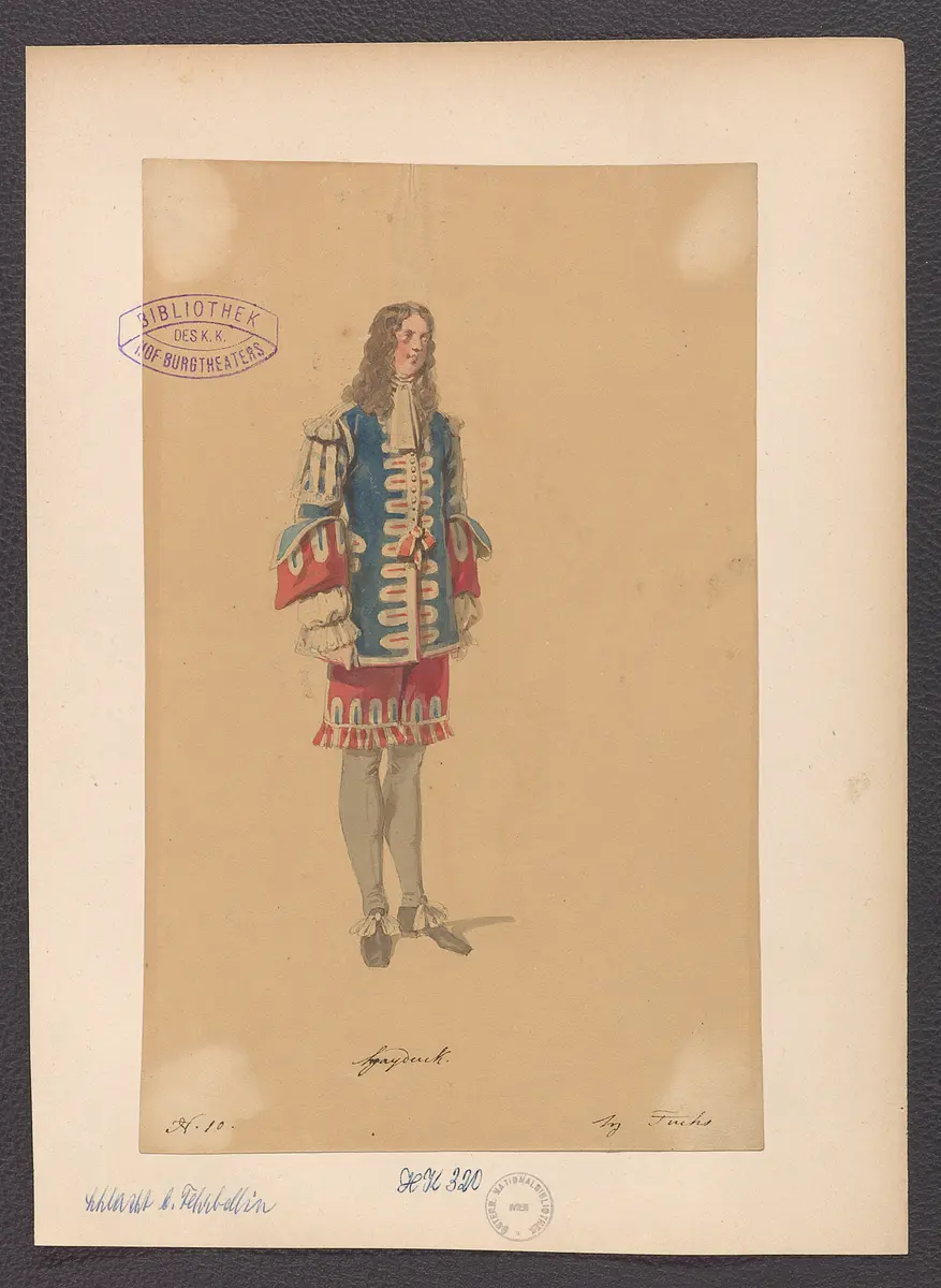 Prinz Friedrich von Homburg, Titel der Serie: Figurinen des k.k. Hof-Burgtheaters, Titel der Veranstaltung: Die Schlacht bei Fehrbellin