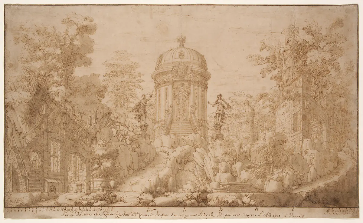 Gartenanlage mit Rundtempel, Favorita