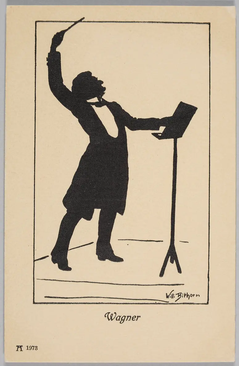 Richard Wagner, Titel der Serie: Tonkünstler-Silhouetten von W. Bithorn