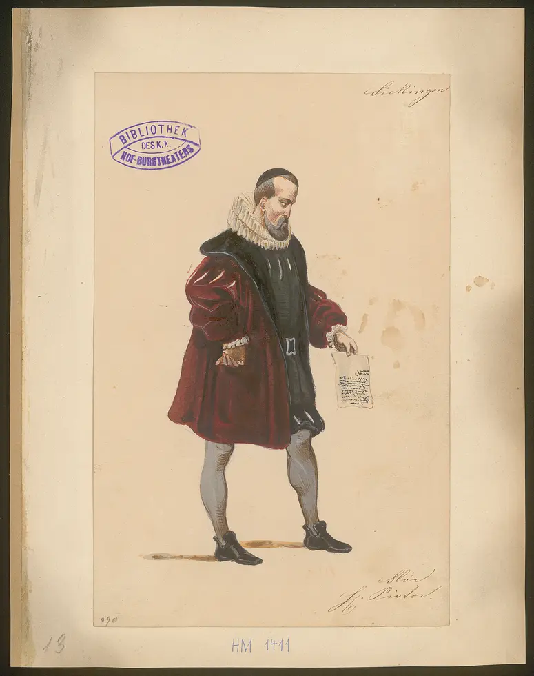 Franz von Sickingen, Titel der Serie: Figurinen des k.k. Hof-Burgtheaters