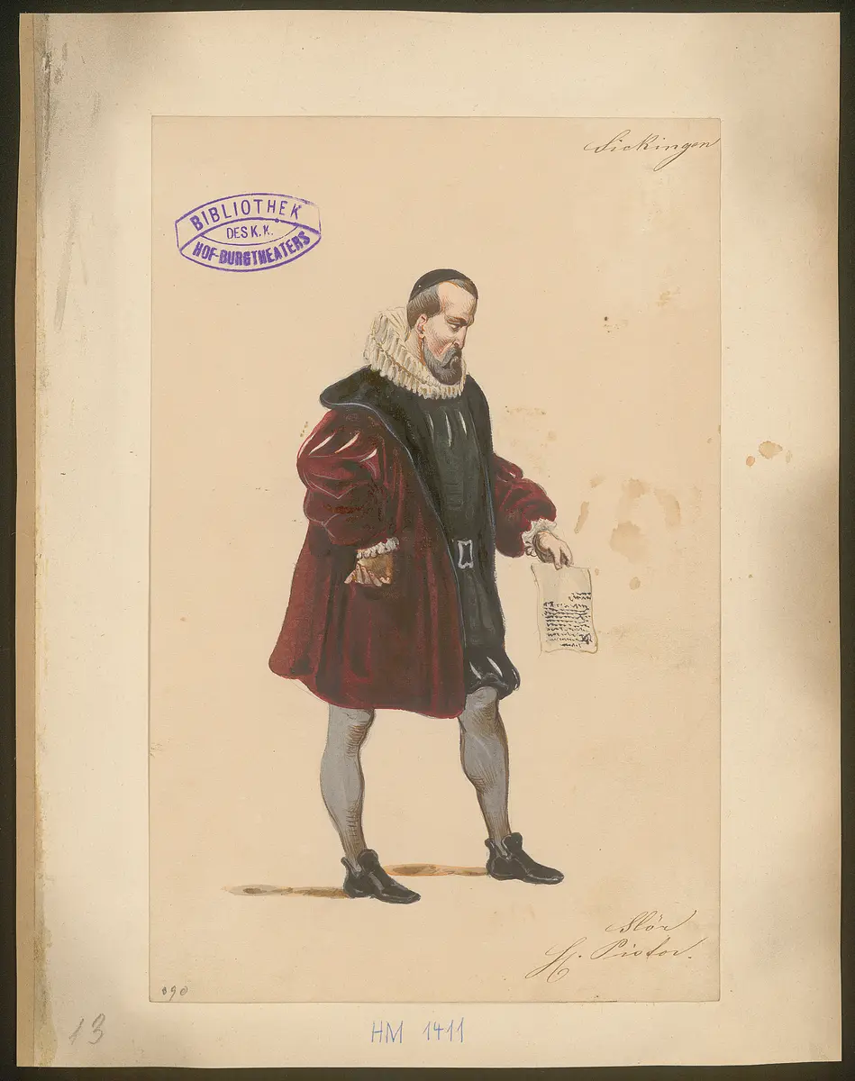 Franz von Sickingen, Titel der Serie: Figurinen des k.k. Hof-Burgtheaters