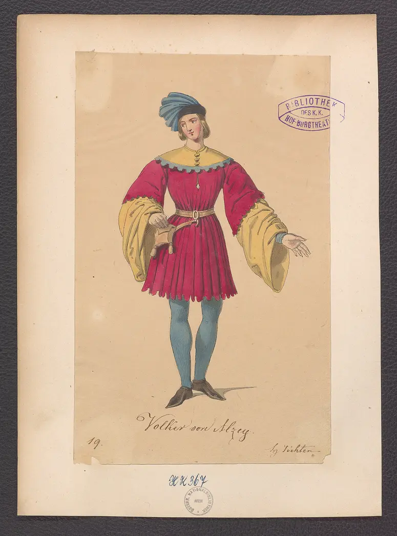 Der Nibelungenhort, Titel der Serie: Figurinen des k.k. Hof-Burgtheaters