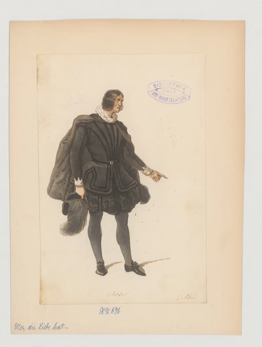 Wer die Liebe hat, führt die Braut heim, Titel der Serie: Figurinen des k.k. Hof-Burgtheaters