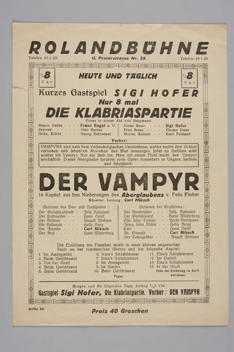 Die Klabriaspartie, Der Vampyr