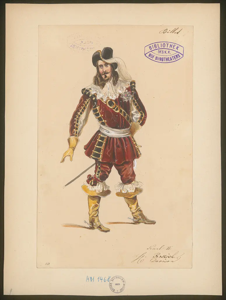 Ein Billett, Titel der Serie: Figurinen des k.k. Hof-Burgtheaters