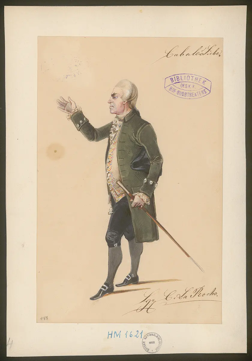 Kabale und Liebe, Titel der Serie: Figurinen des k.k. Hof-Burgtheaters