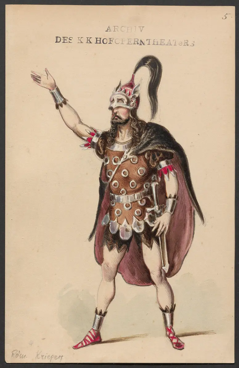 Attila, Titel der Serie: Figurinen des k.k. Hofoperntheaters