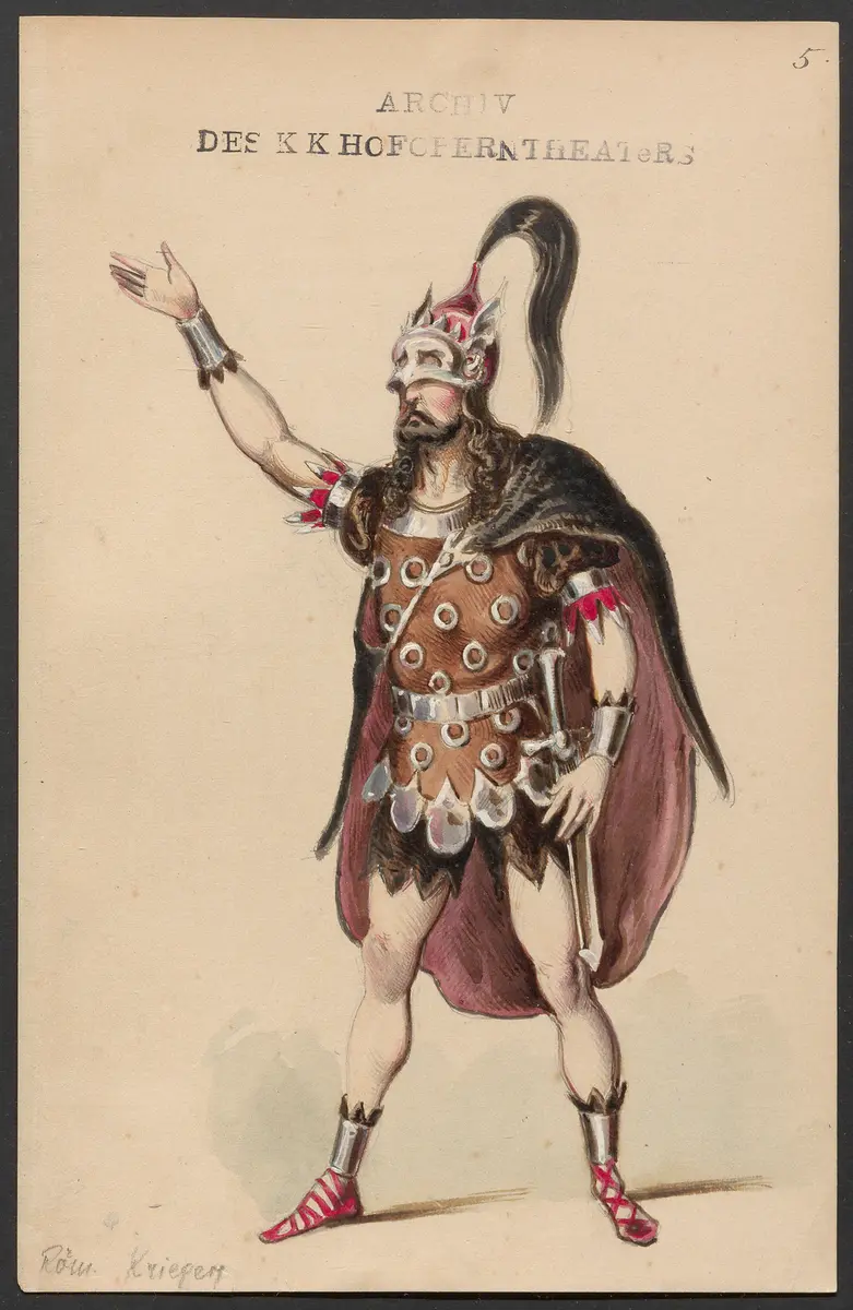 Attila, Titel der Serie: Figurinen des k.k. Hofoperntheaters