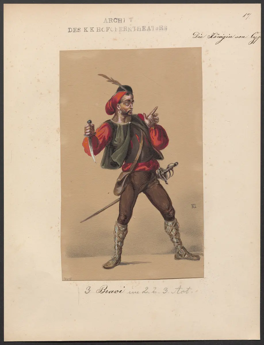 Die Königin von Cypern, Originaltitel: La reine de Chypre, Titel der Serie: Figurinen des k.k. Hofoperntheaters