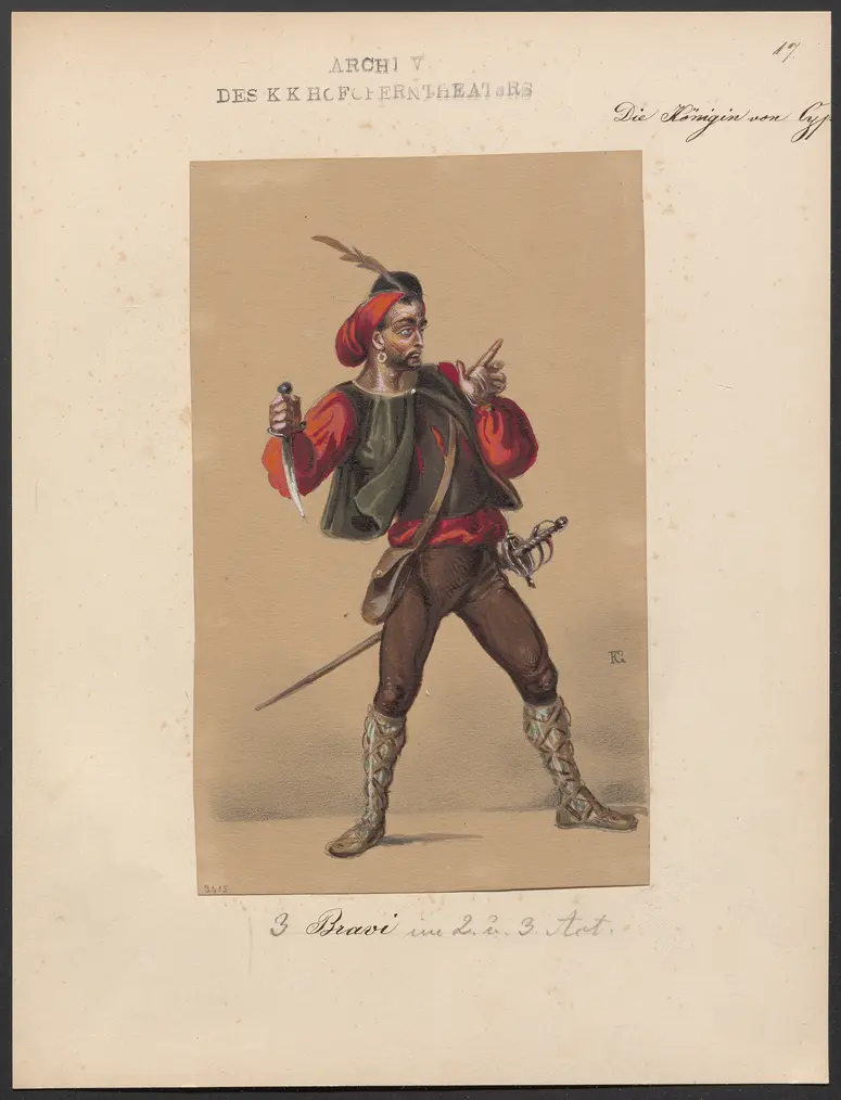 Die Königin von Cypern, Originaltitel: La reine de Chypre, Titel der Serie: Figurinen des k.k. Hofoperntheaters