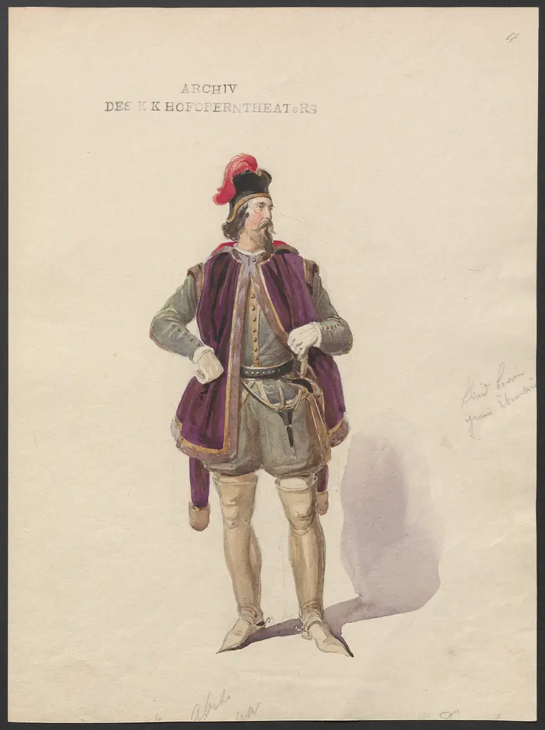 Die Rose von Castilien, Originaltitel: The Rose of Castille, Titel der Serie: Figurinen des k.k. Hofoperntheaters