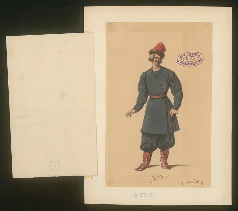 Isidor und Olga, Titel der Serie: Figurinen des k.k. Hof-Burgtheaters