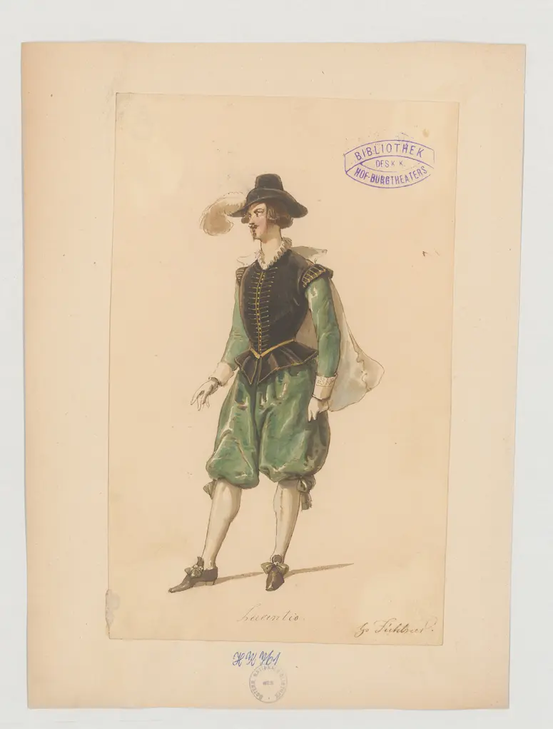 Der Widerspenstigen Zähmung, Originaltitel: The Taming of the Shrew, Titel der Serie: Figurinen des k.k. Hof-Burgtheaters