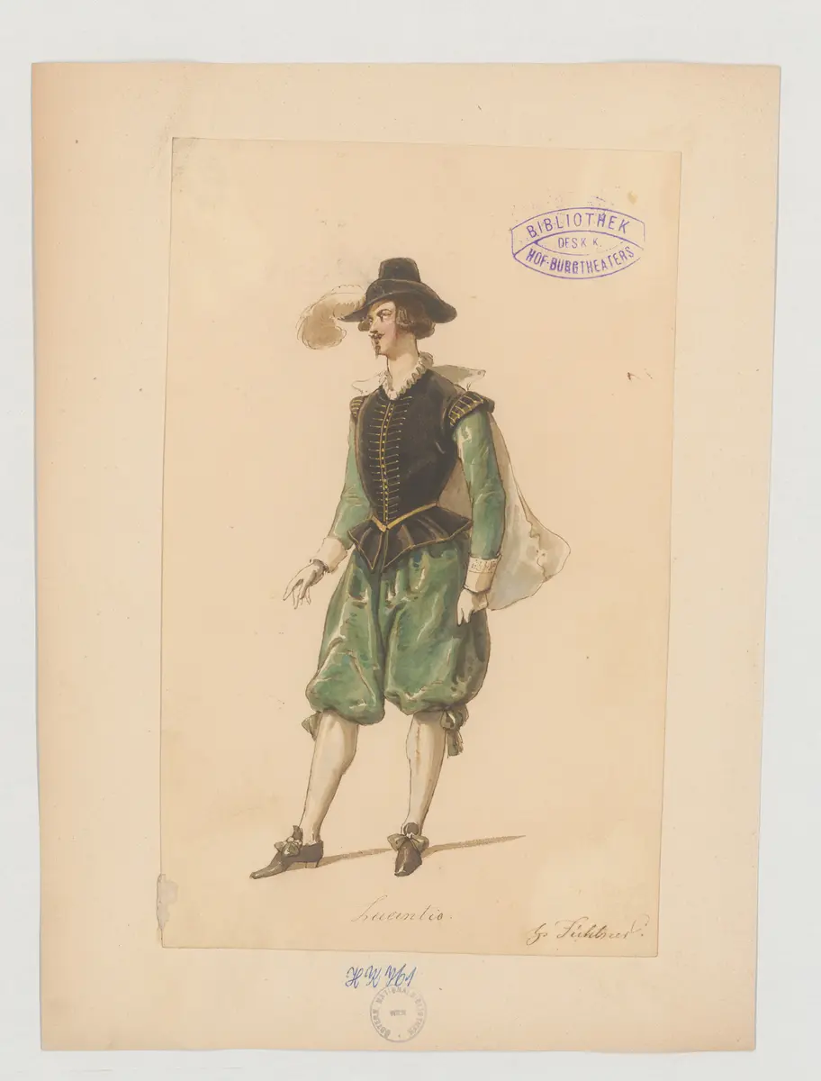 Der Widerspenstigen Zähmung, Originaltitel: The Taming of the Shrew, Titel der Serie: Figurinen des k.k. Hof-Burgtheaters