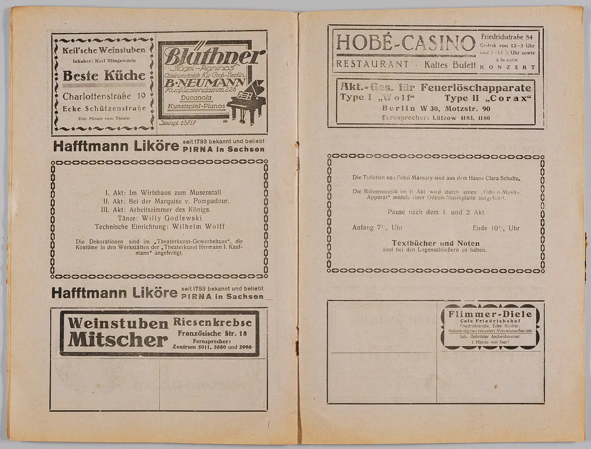 Madame Pompadour, Name der Zeitschrift: Der Souffleur der Meinhard-Bernauer-Bühnen