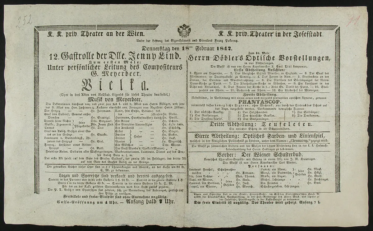 Vielka, Herrn Döbler's optische Vorstellungen, Der Wiener Schusterbub