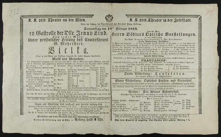Vielka, Herrn Döbler's optische Vorstellungen, Der Wiener Schusterbub