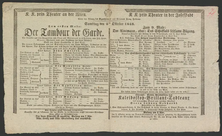 Der Tambour der Garde, Der Amtmann, oder Des Schicksals seltsame Fügung, Kaleidoskop-Brillant-Tableaux