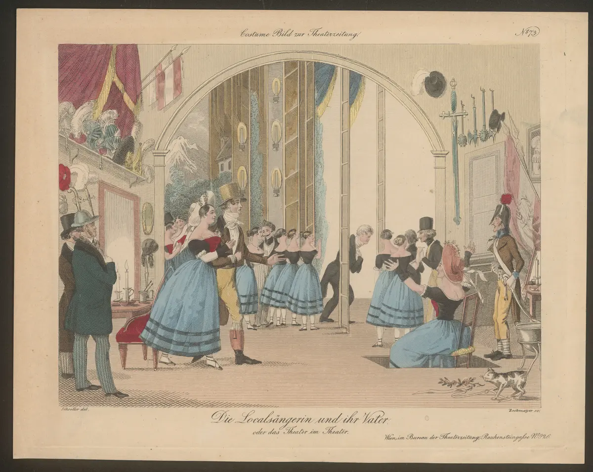 Die Localsängerin und ihr Vater oder Das Theater im Theater, Titel der Serie: Costume-Bild, Name der Zeitschrift: Wiener Theaterzeitung