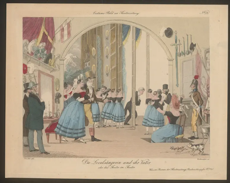 Die Localsängerin und ihr Vater oder Das Theater im Theater, Titel der Serie: Costume-Bild, Name der Zeitschrift: Wiener Theaterzeitung