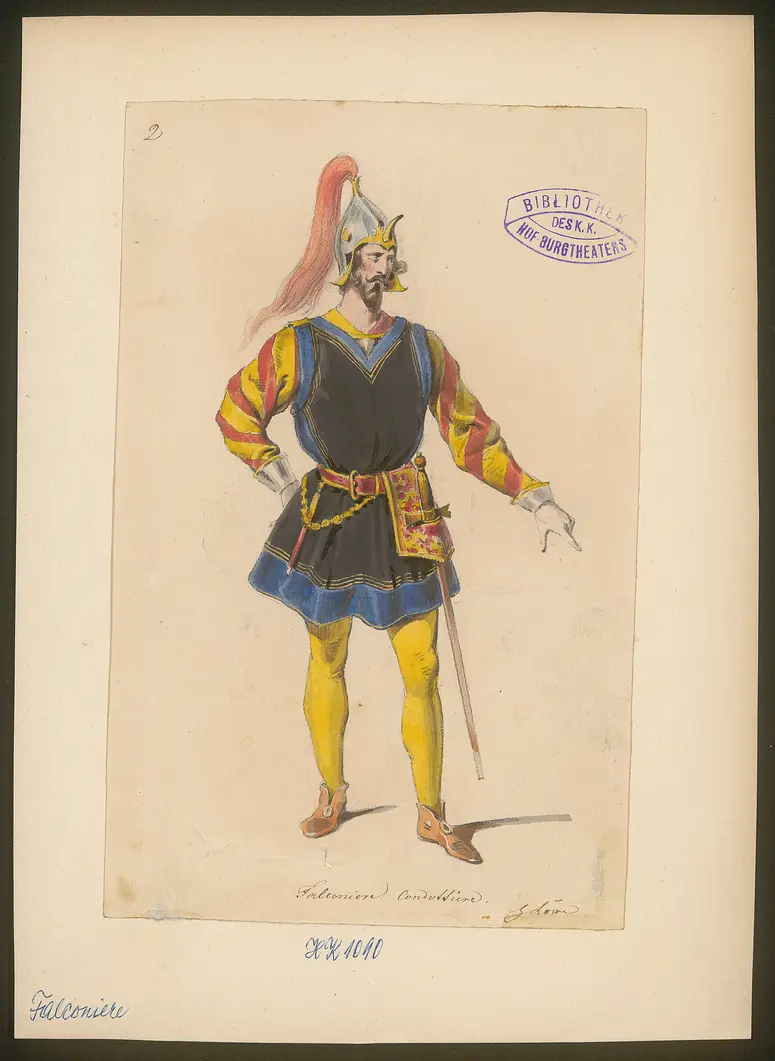 Falconiere, Titel der Serie: Figurinen des k.k. Hof-Burgtheaters